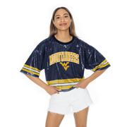 West Virginia Gameday Couture Own the Game Full Sequin Crop Jersey